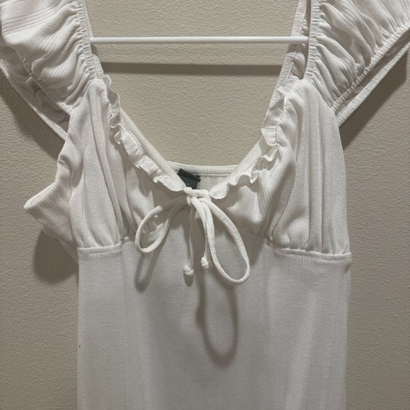Wild Fable White Knit Bodysuit w/Ruffle Detailing - Picture 2 of 7